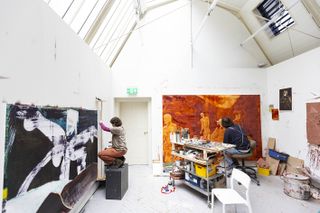 royal academy schools studio interior with artists working