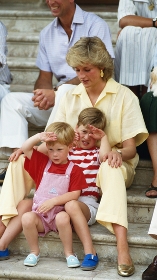 The Princess of Wales spends a holiday with her family and the Spanish royals at Marivent Palace, Majorca, August 1987