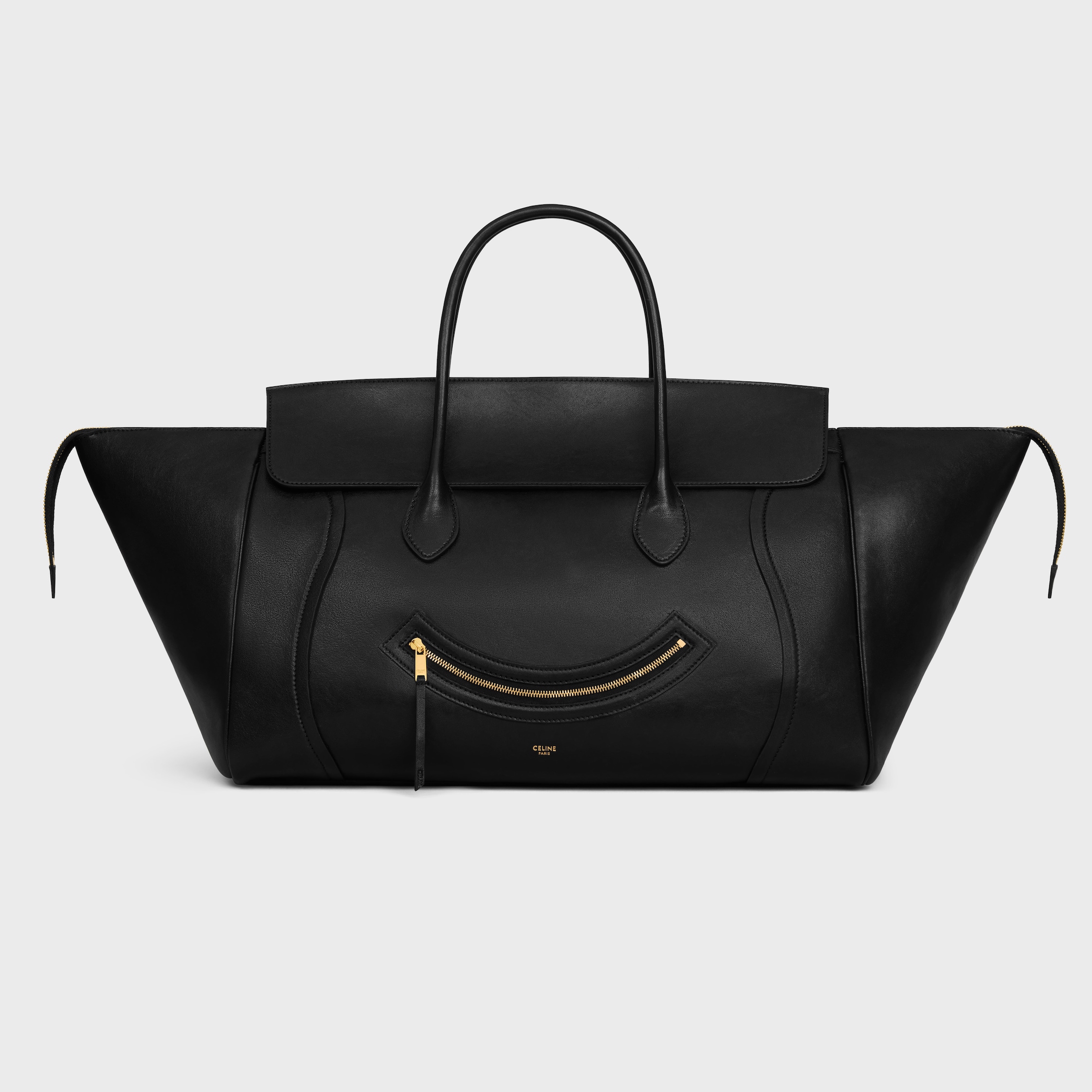 Large Smiling New Luggage in Supple Shiny Lambskin
