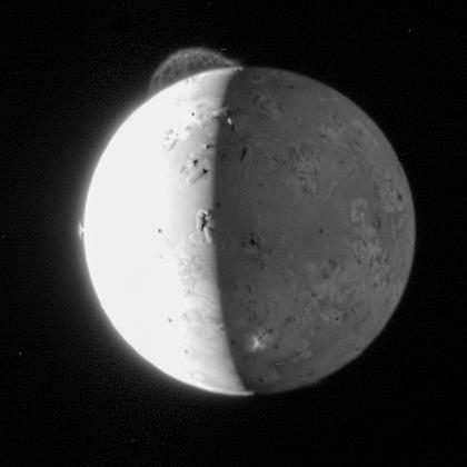 The largest volcanic plume on Jupiter&#039;s moon Io comes from the Tvastar volcano.