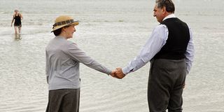 carson and mrs. hughes holding hands Downton Abbey TV series