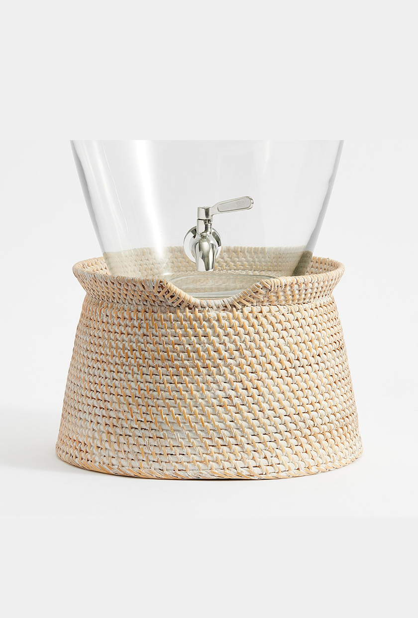 Rattan drink jug stand from Pottery Barn