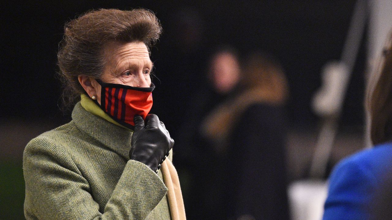 Princess Anne wearing a mask