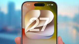 iOS 27 logo on iPhone