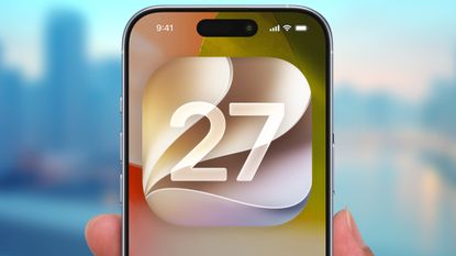 iOS 27 logo on iPhone