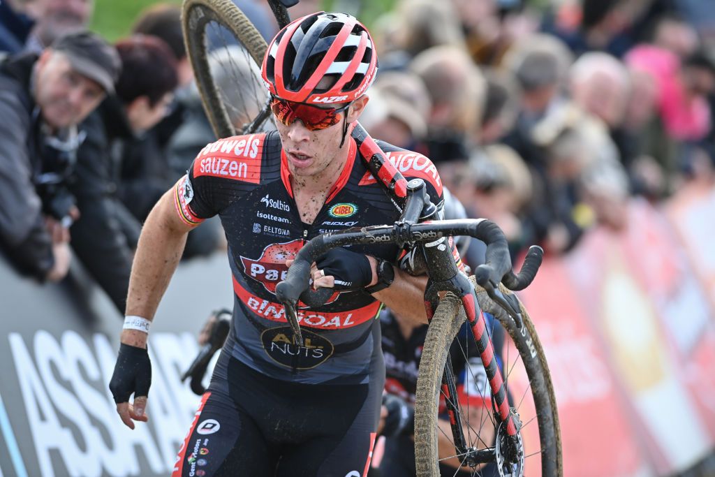 Belgian Laurens Sweeck pictured in action during the men elite race of the Cyclocross Ruddervoorde the second stage of the Superprestige cyclocross cycling competition Saturday 23 October 2021 in Ruddervoorde Oostkamp BELGA PHOTO DAVID STOCKMAN Photo by DAVID STOCKMANBELGA MAGAFP via Getty Images