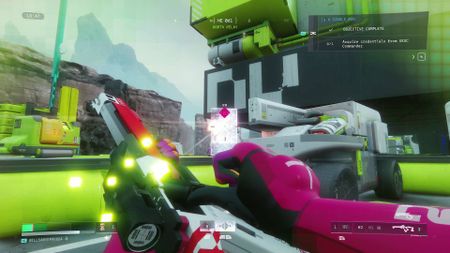 Marathon Equitable Distribution Traxus contract runner reloading gun while UESC commander fires