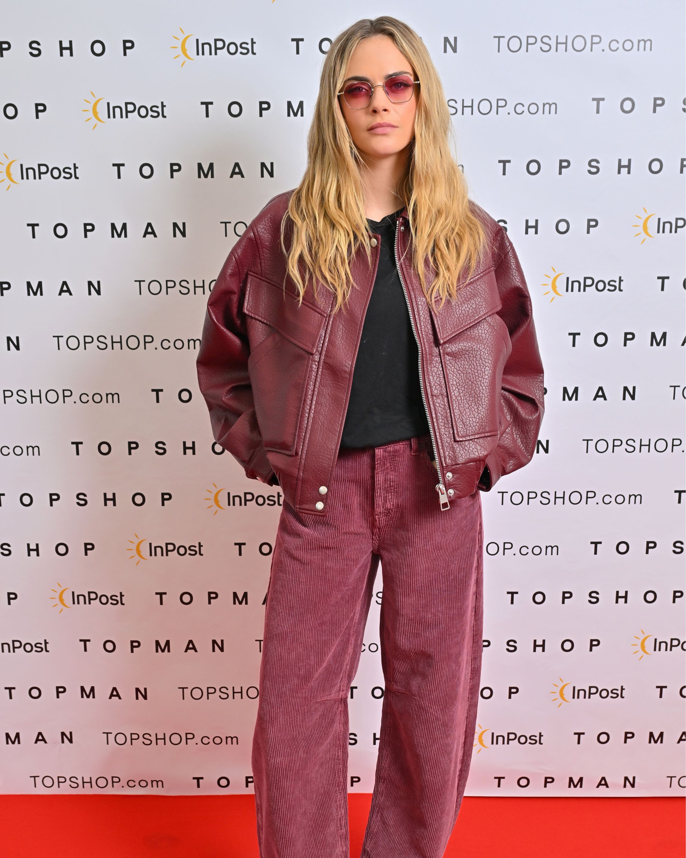 Cara Delevinge at the topshop show