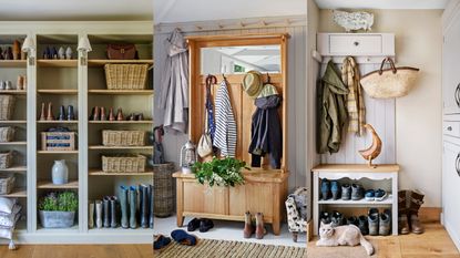 Mudroom hooks and online shelves