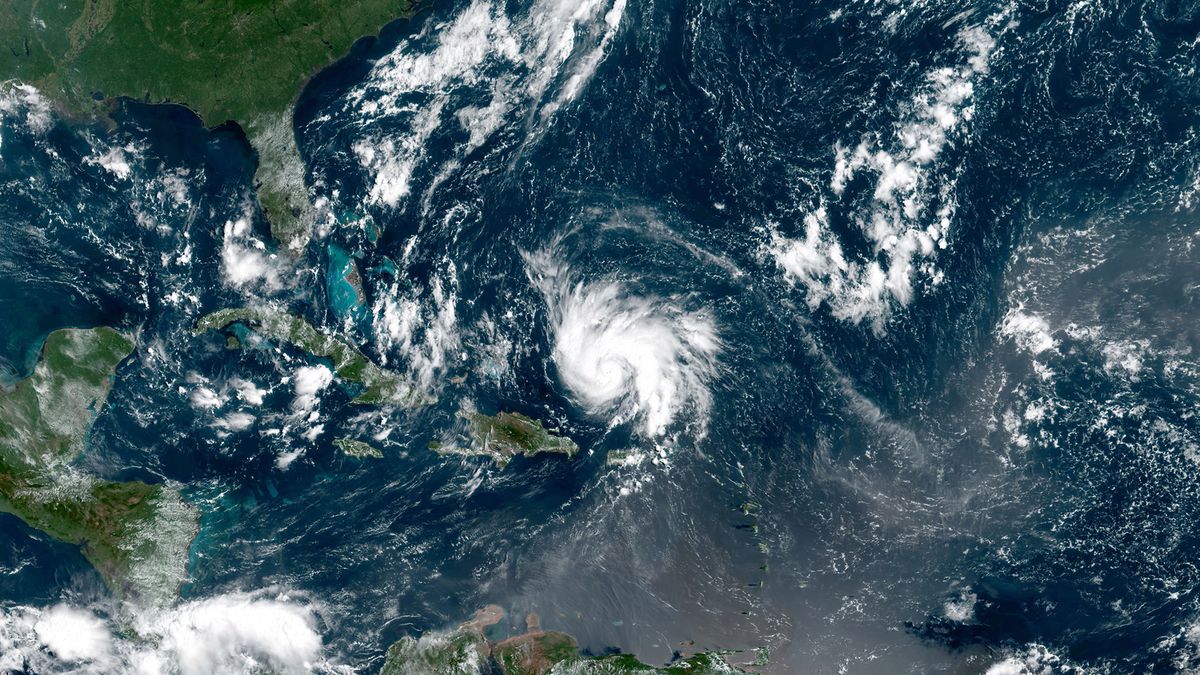 NASA's GOES-16 weather satellite acquired data for this natural-color image of Hurricane Dorian using its Advanced Baseline Imager (ABI) instrument on Aug. 29, 2019 at 11 a.m. EDT (1500 GMT).
