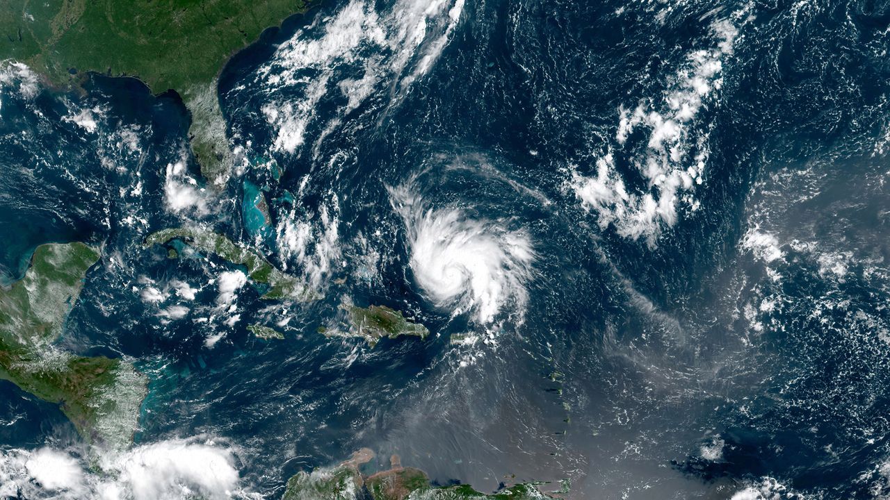 NASA's GOES-16 weather satellite acquired data for this natural-color image of Hurricane Dorian using its Advanced Baseline Imager (ABI) instrument on Aug. 29, 2019 at 11 a.m. EDT (1500 GMT).