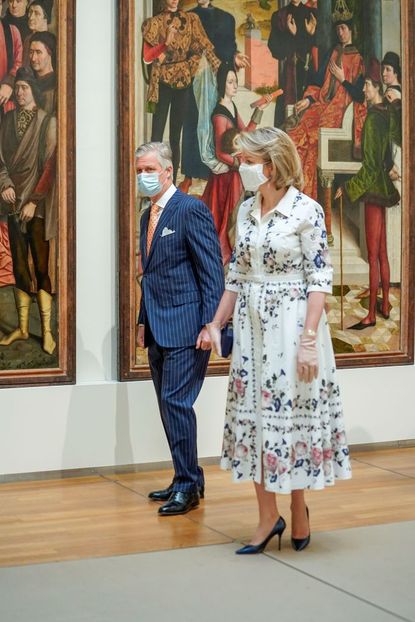 Belgian royals visit an art museum.