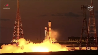 A Russian Soyuz rocket launches the Progress 78 cargo resupply spacecraft to the International Space Station from the Baikonur Cosmodrome in Kazakhstan, on June 29, 2021 at 7:27 p.m. EDT (2327 GMT).