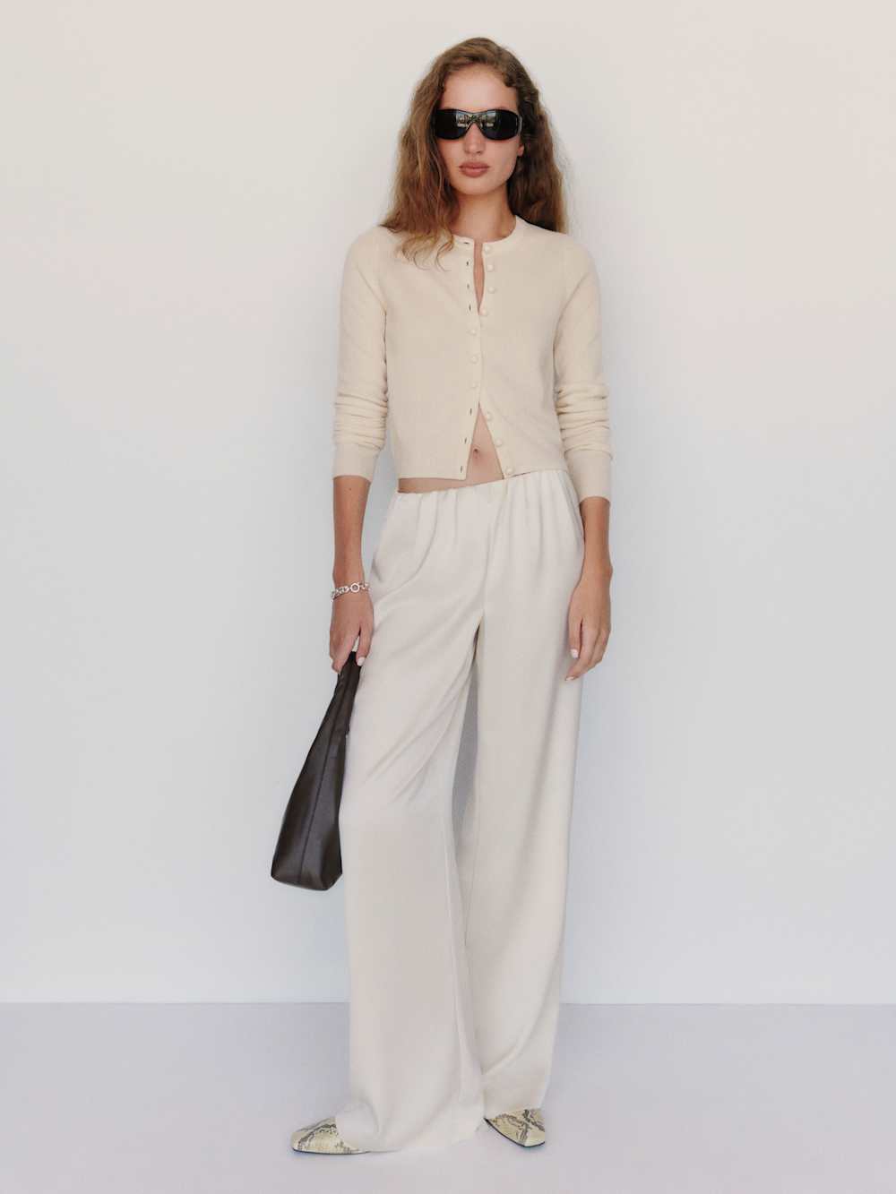Caspia Cashmere Cropped Cardigan