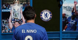 A Chelsea fan with Frank Lampards name and number on the back of his shirt before the Premier League match between Chelsea FC and Leicester City at Stamford Bridge on August 18, 2019 in London, United Kingdom.