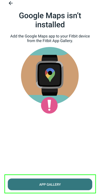 fitbit google maps set up error message