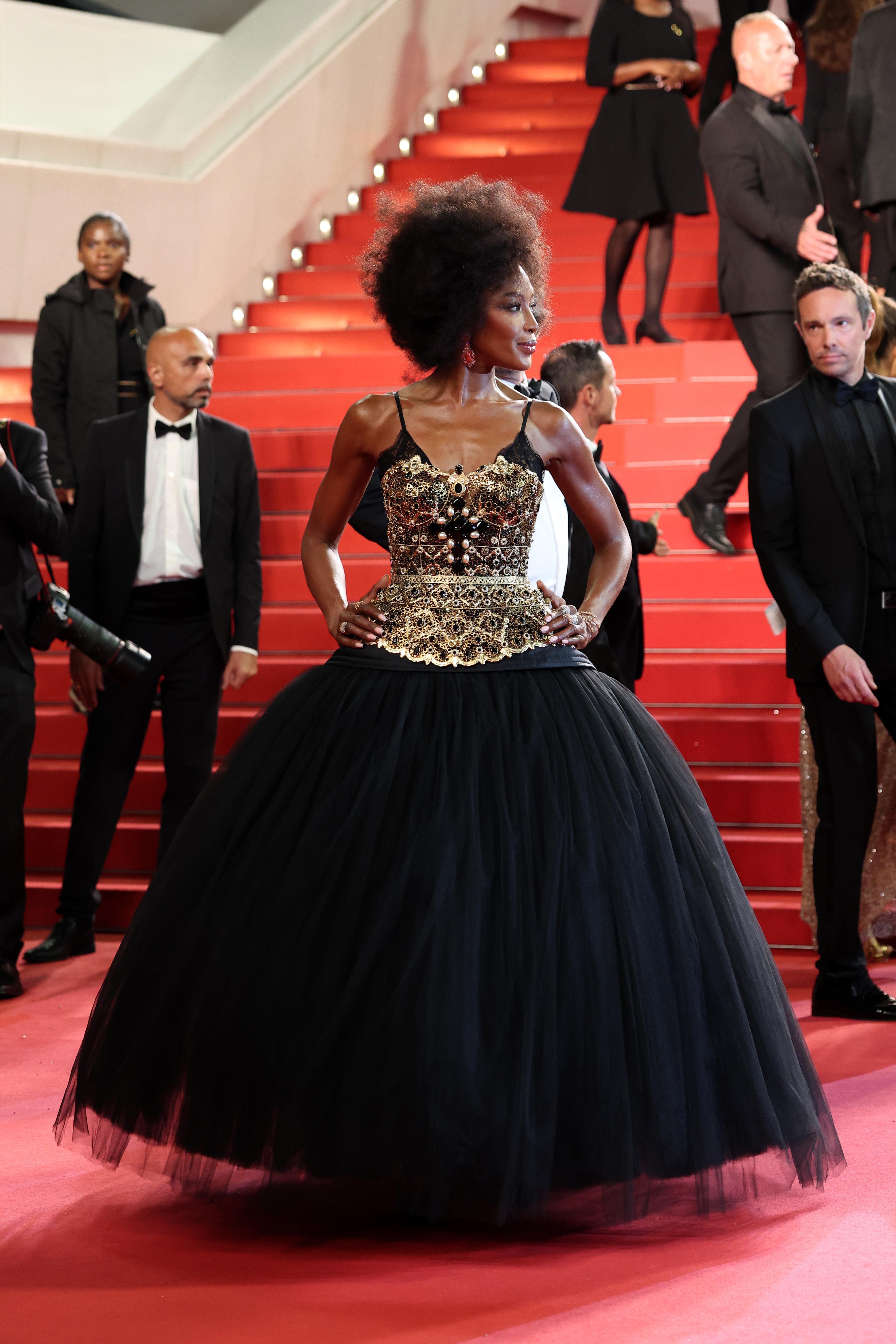 Naomi Campbell wearing a dolce & gabbana dress at the cannes film festival 2025