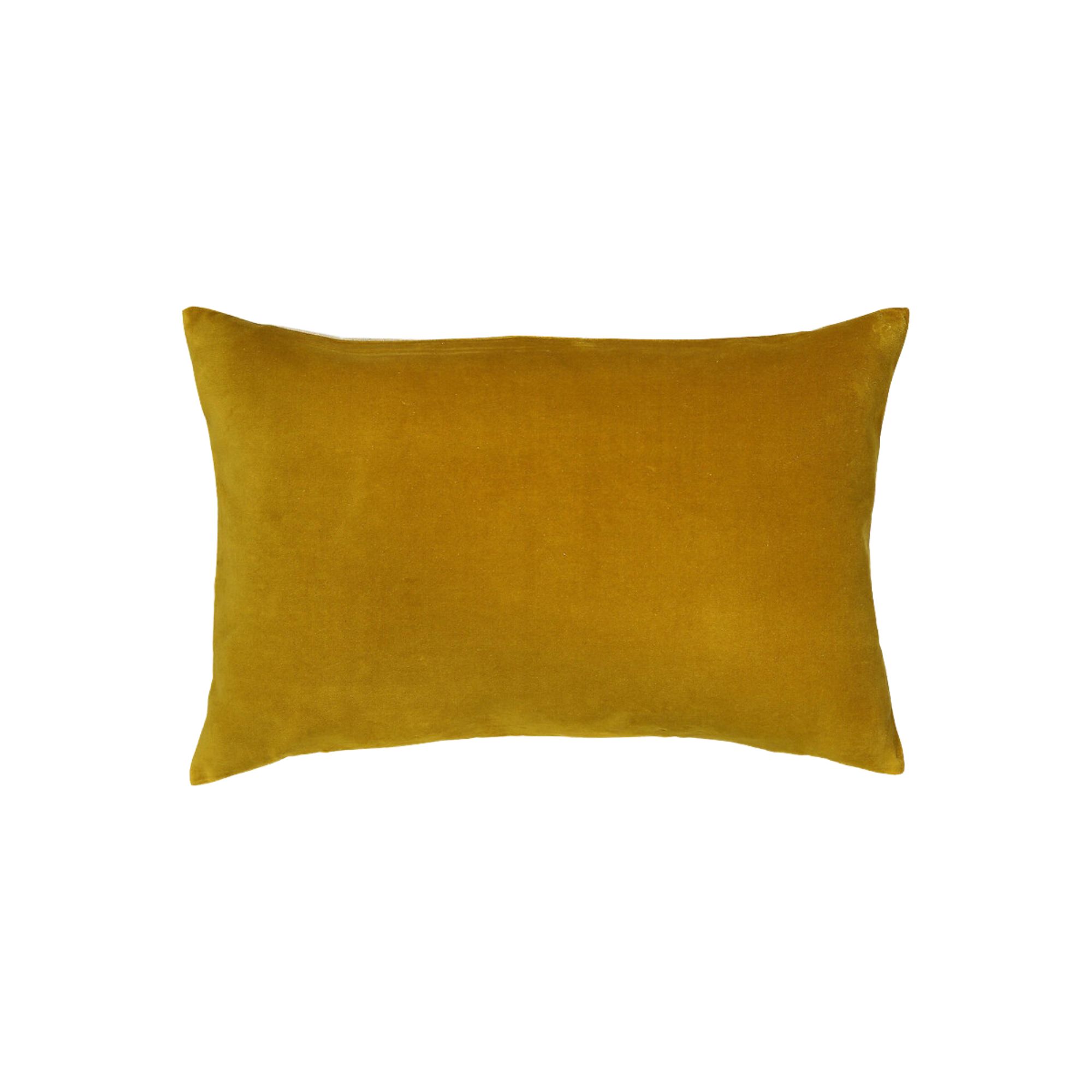 Velvet Rectangular Cushion Cover in Bronze Yellow