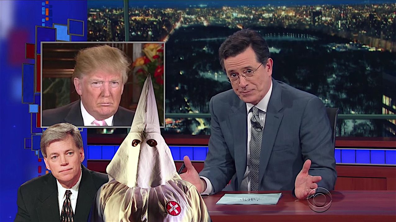 Stephen Colbert can&amp;#039;t believe Donald Trump didn&amp;#039;t just say no to the KKK