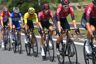 Team Ineos and yellow jersey Egan Bernal on stage 20 of the Tour de France