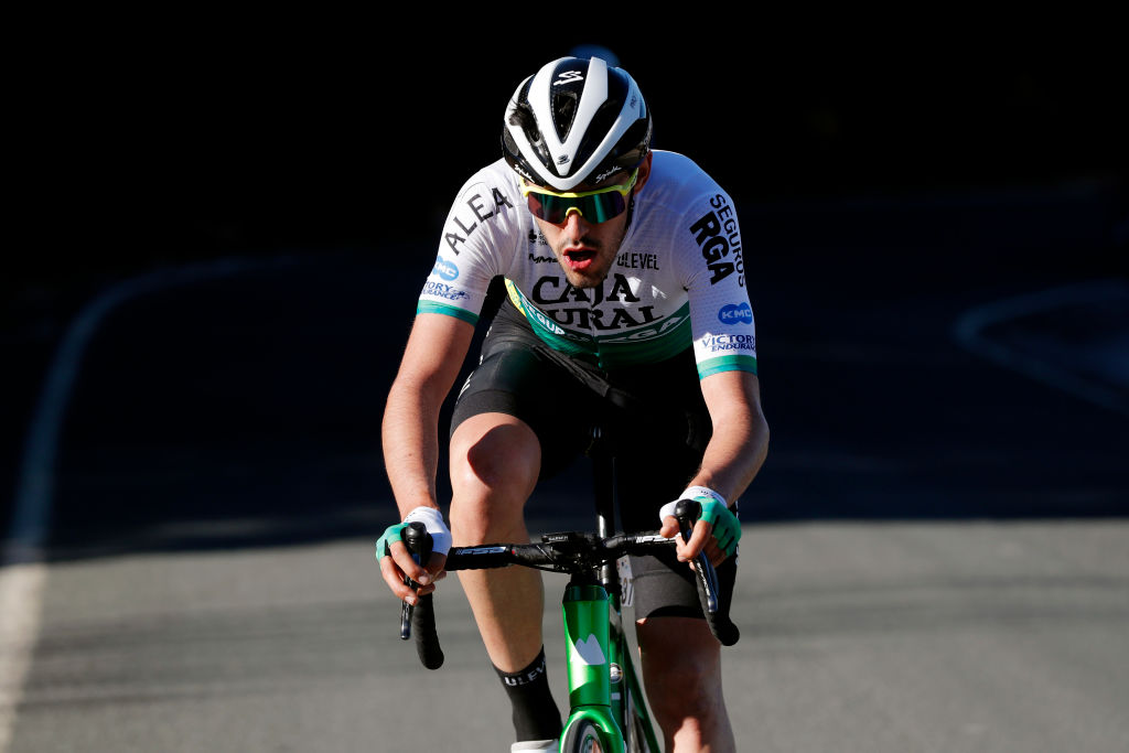 ALCALA LA REAL SPAIN FEBRUARY 17 Jon Barrenetxea Golzarri of Spain and Team Caja RuralAlea competes in the breakaway during the 68th Vuelta A Andalucia Ruta Del Sol 2022 Stage 2 a 1506km stage from Archidona to Alcal La Real 982m 68RdS on February 17 2022 in Alcala la Real Spain Photo by Bas CzerwinskiGetty Images