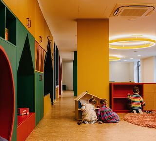 colourful interior at Two Hands nursery by vPPR