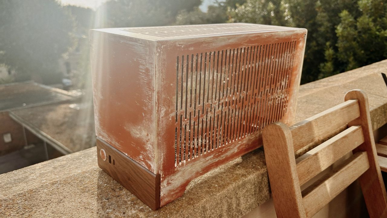 Fractal Terra Case, being customized to look like a Terracotta pot