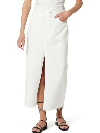 The Drop Women's Dixon Denim Column Skirt, White, M