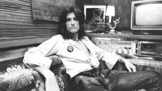 Aerosmith’s Joe Perry posing for a photograph in 1984