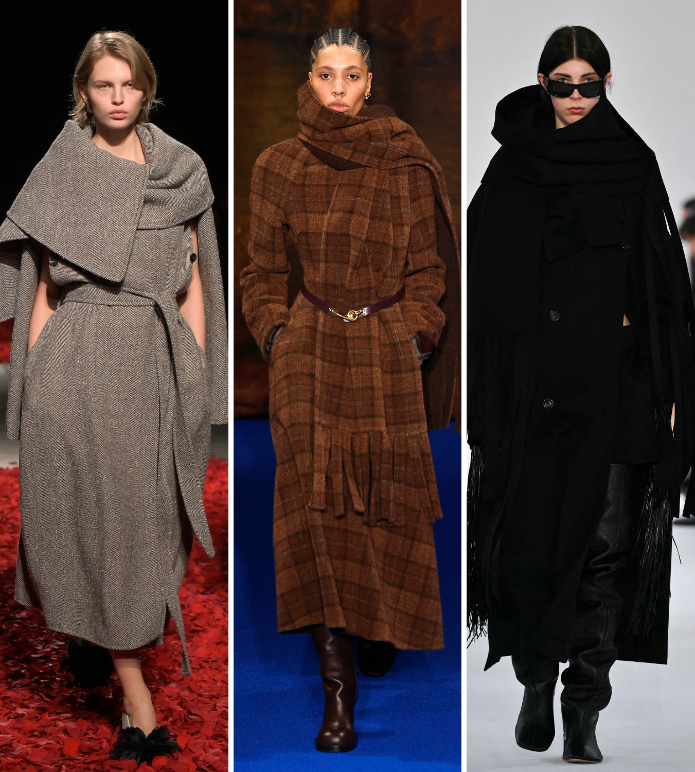 Scarf coat runway