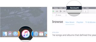 Open iTunes, click Account
