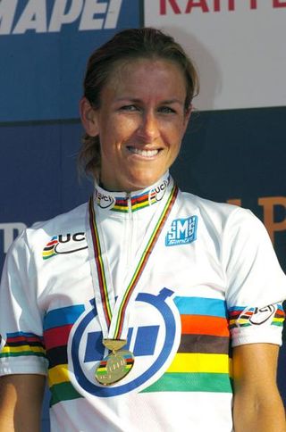 2009 women's time trial world champion Kristin Armstrong (United States of America).