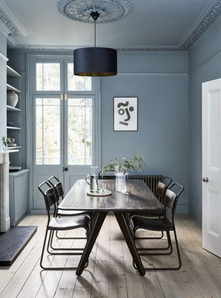 blue dining room by Mylands