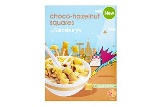 Sainsbury's choco-hazelnut squares kids' cereal