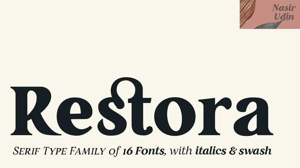 Best free fonts: Sample of Restora