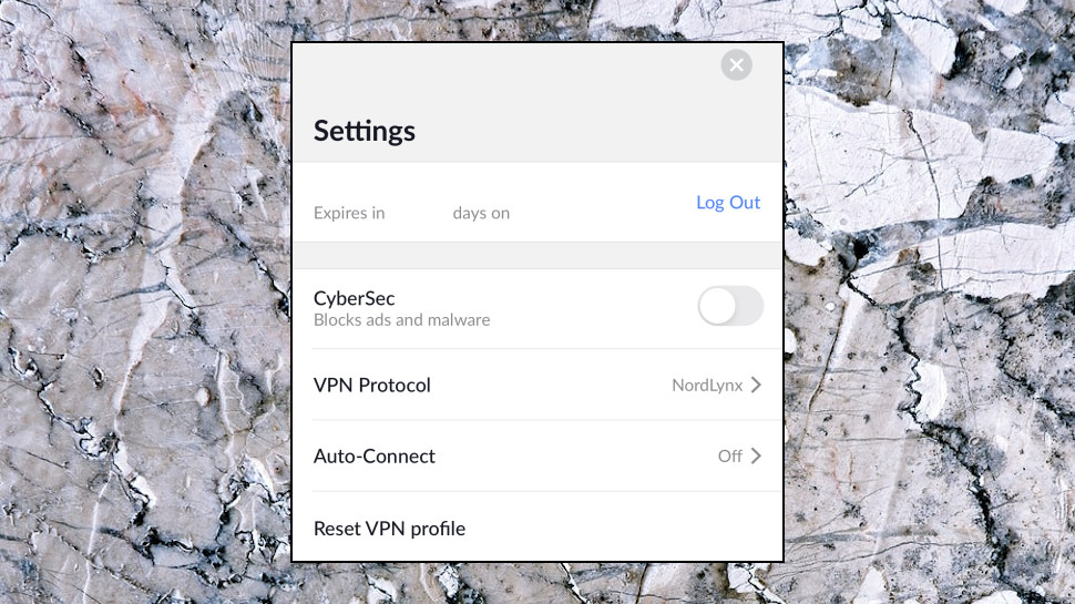 NordVPN iOS settings