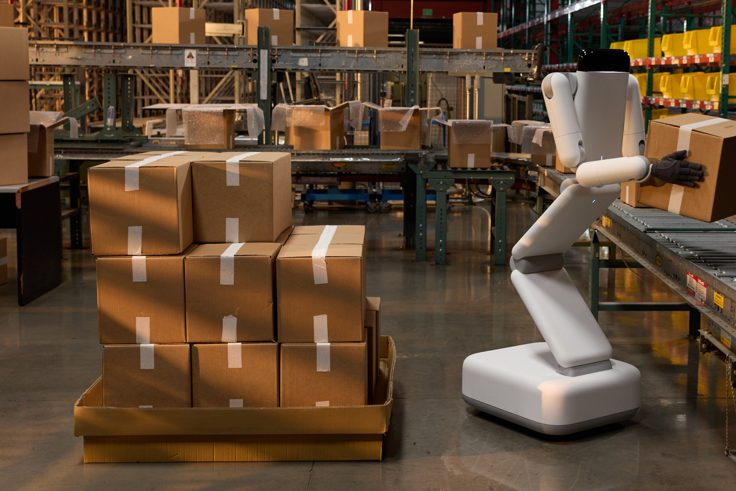 The robot blends industrial and domestic design elements