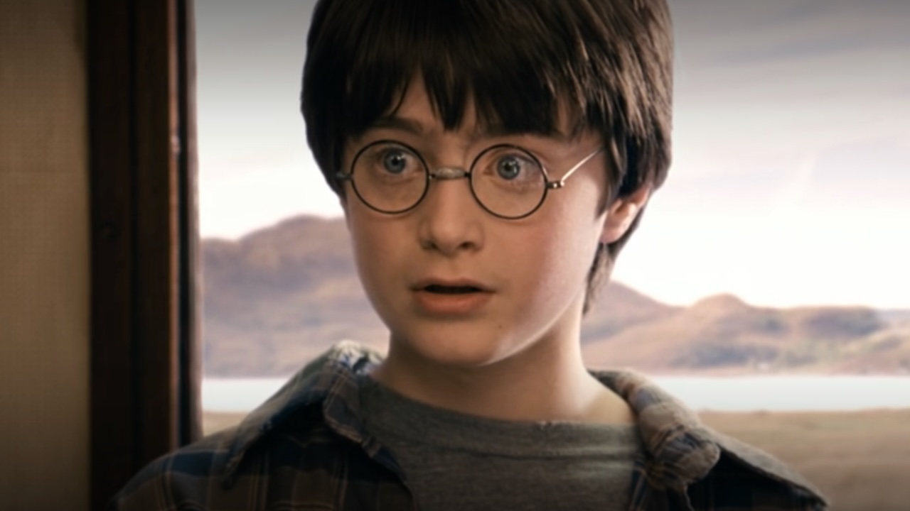 Daniel Radcliffe looking surprised in Harry Potter and the Sorcerer's Stone