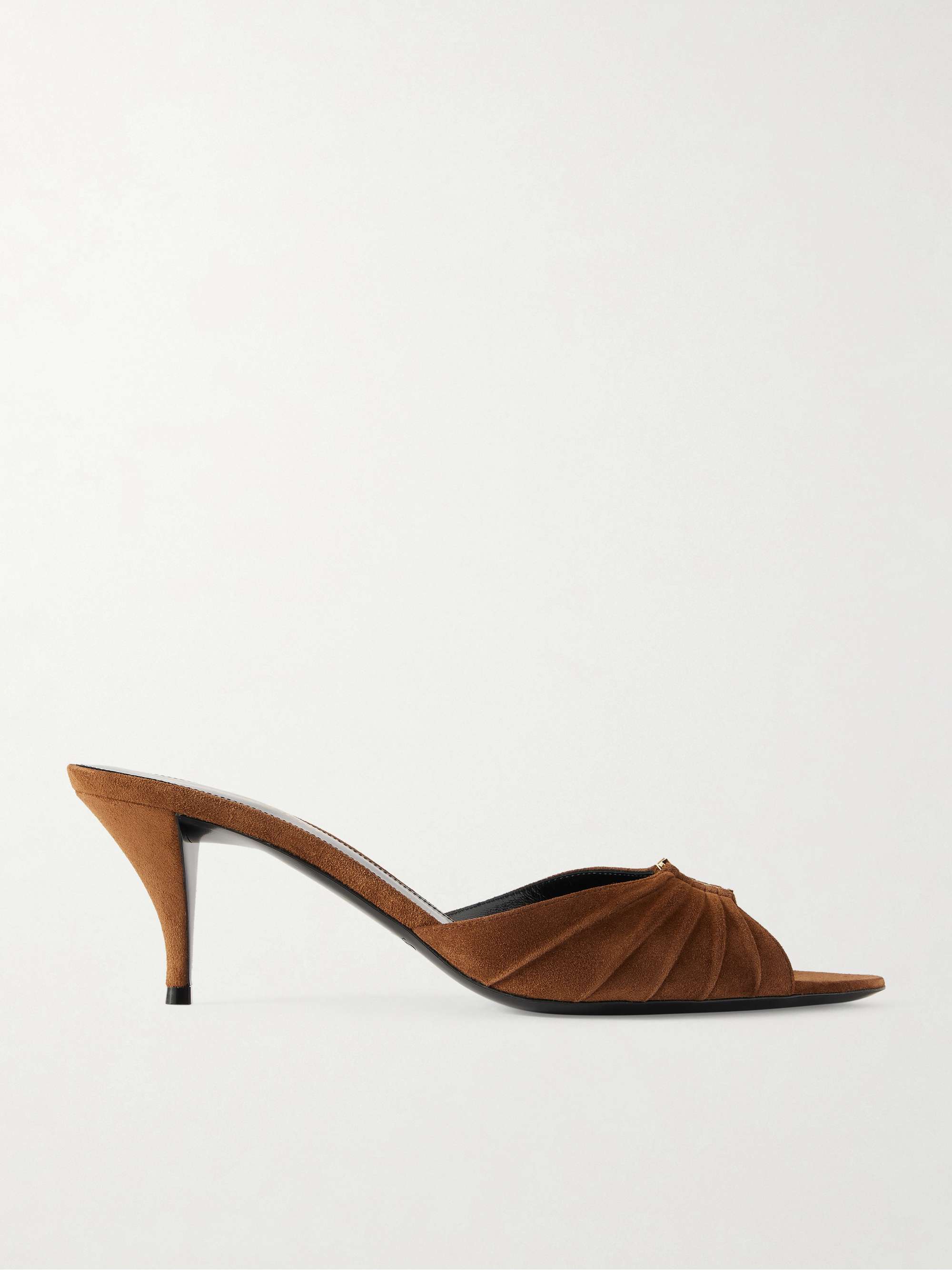 Babylone Embellished Gathered Suede Mules