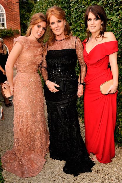 Princess Beatrice, Princess Eugenie, Sarah Ferguson - Elton John's White Tie & Tiara Ball