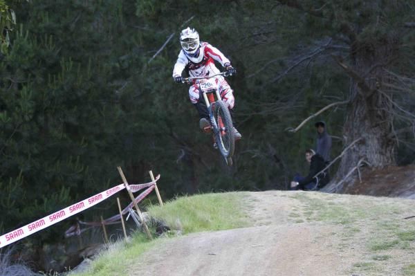 A downhill gets some air.