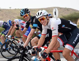Wouter Poels with fellow Dutchman Danny van Poppel on stage six of the 2015 Tour of Oman