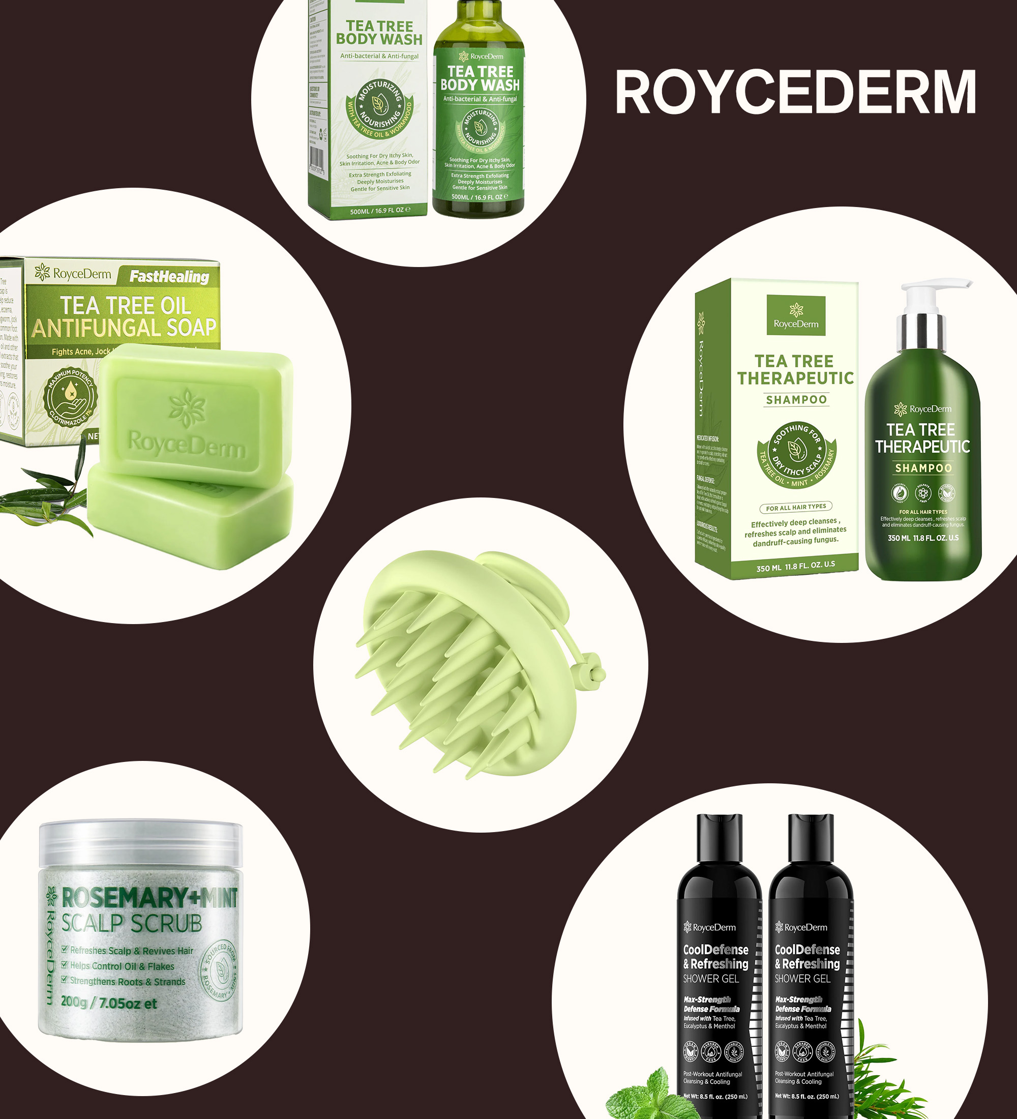 Collage of Roycederm products