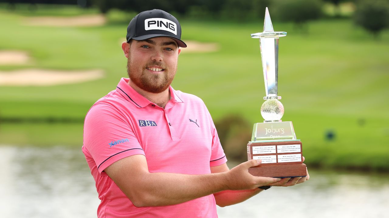 Dan Bradbury with the Joburg Open trophy