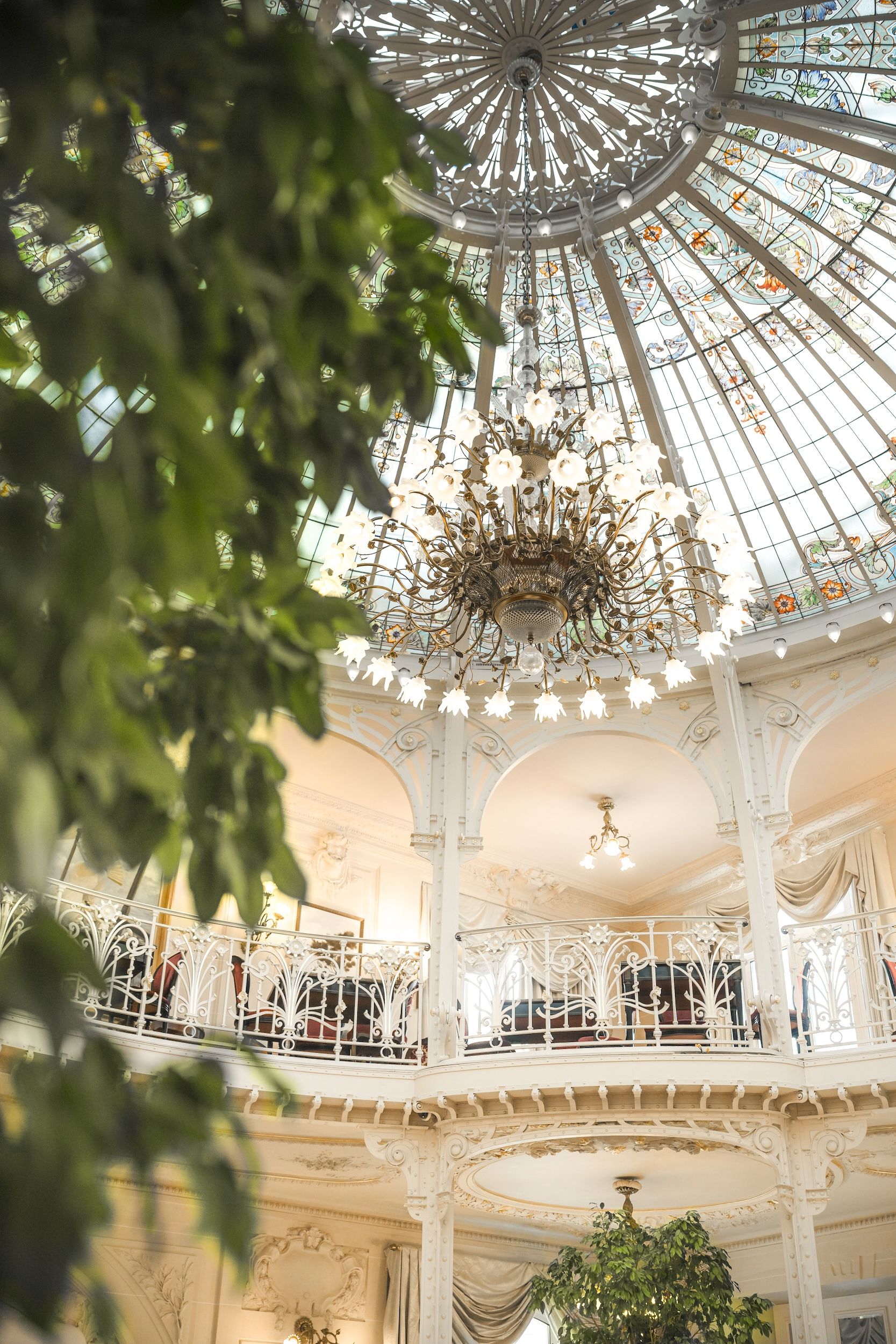 The iconic glass Eiffel dome at the H&ocirc;tel Hermitage Monte-Carlo.
