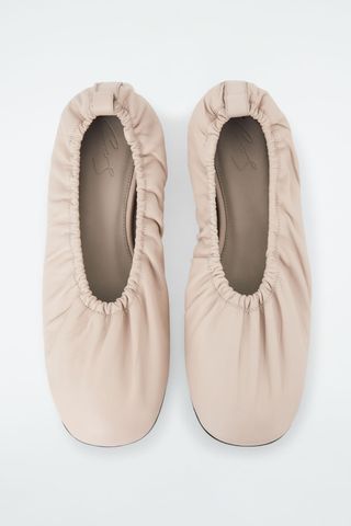 The Ruched Leather Ballet Flats