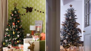 Rustic rattan Christmas tree topper idea