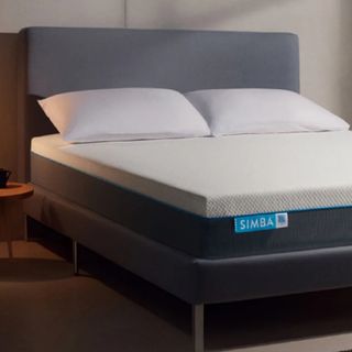 A Simba Sleep mattress and pillows