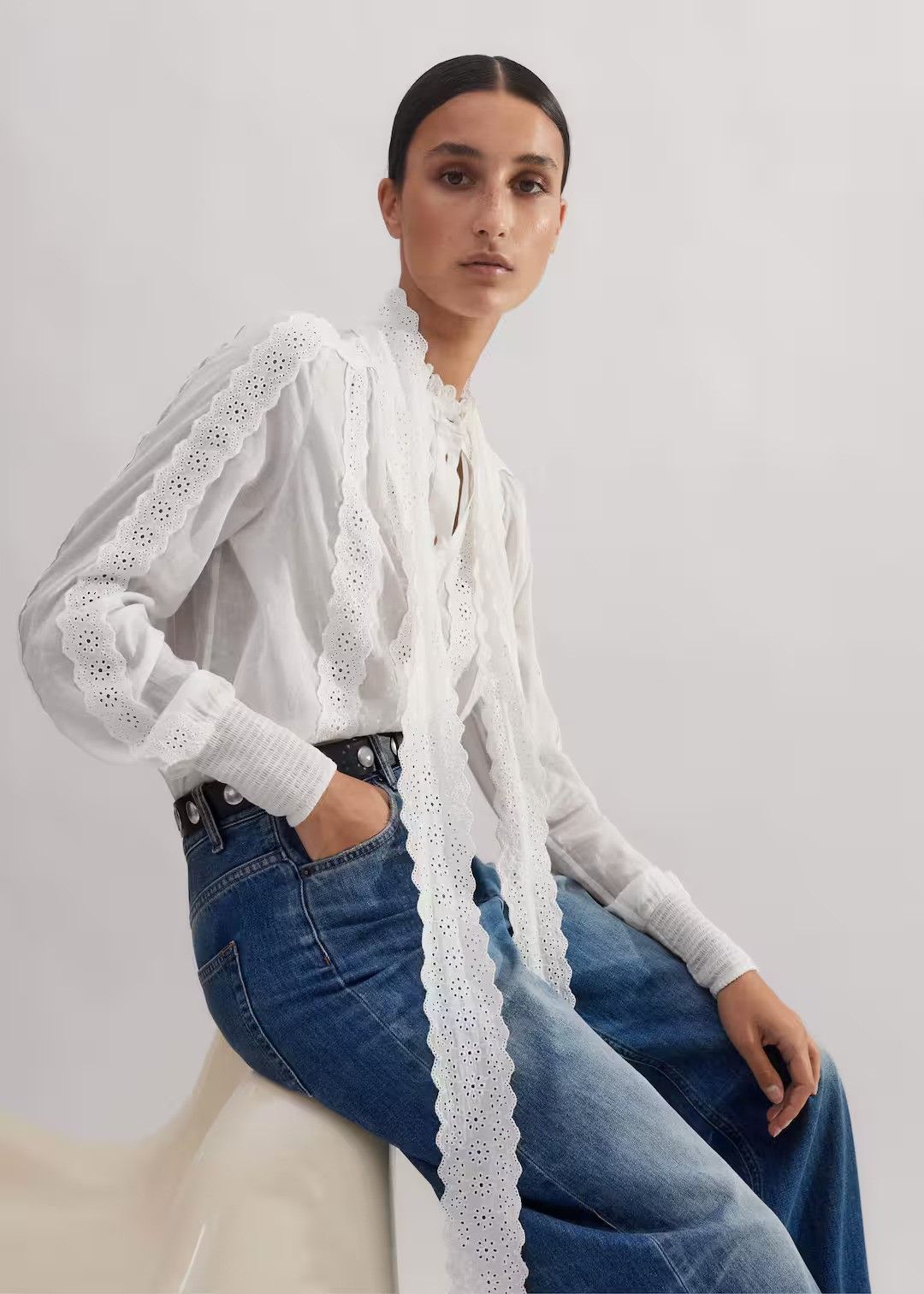 ME+EM, Cotton Broderie Blouse