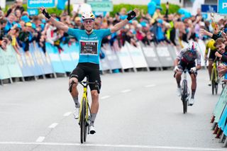 Tour of Denmark: Wout van Aert scores hat-trick on stage 3 with a win on wet and wild queen stage